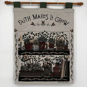 Deb Strain Vintage‎ 1997 Faith Makes It Grow Hanging Tapestry